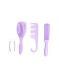 Hair System Purple Hairbrush Set 3 Pieces