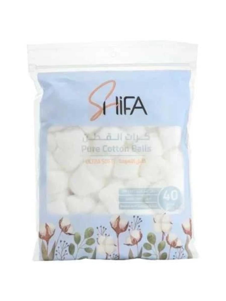 Shefa Soft Cotton Balls 100% Natural Cotton 40 Pieces