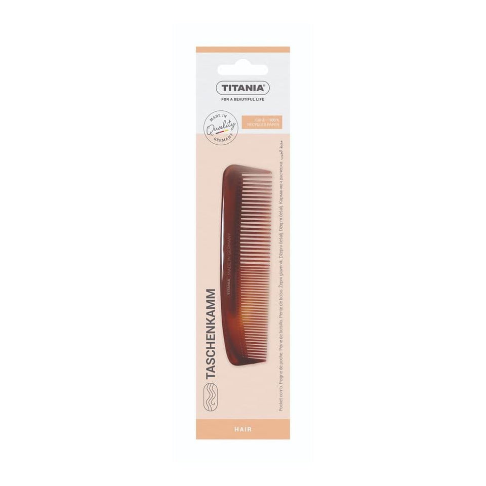 Titania Pocket Hair Comb for Detangling & Styling German Made 12.5cm