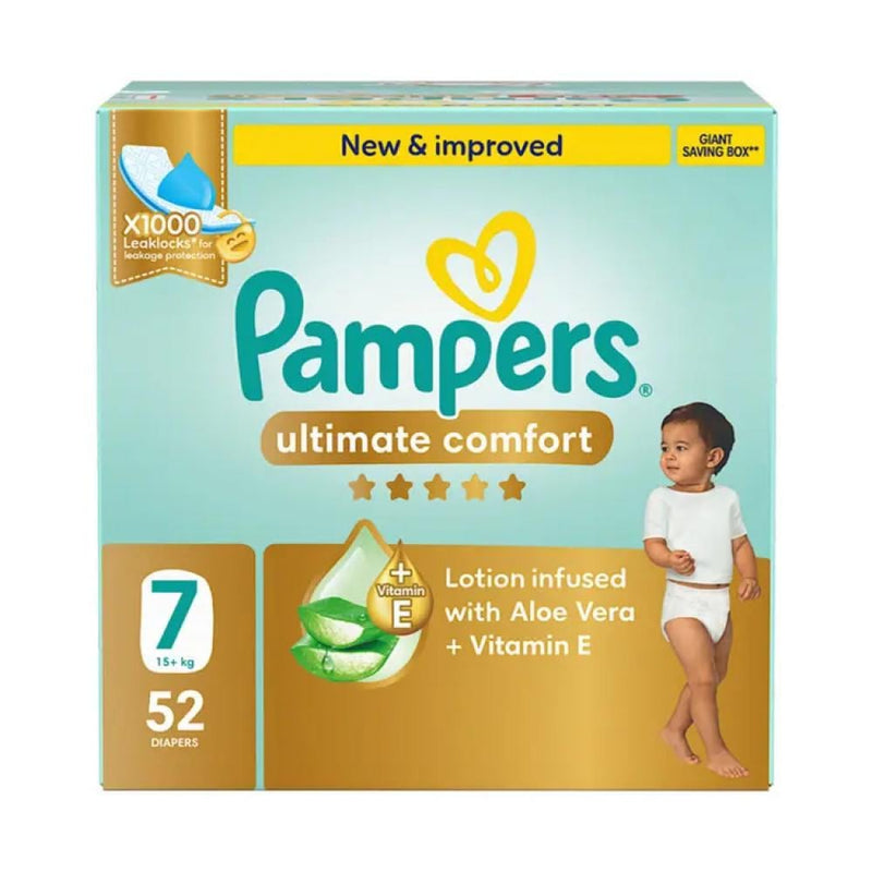 Pampers Diapers Taped Ultimate Comfort Giant Box Size 7 52 Count