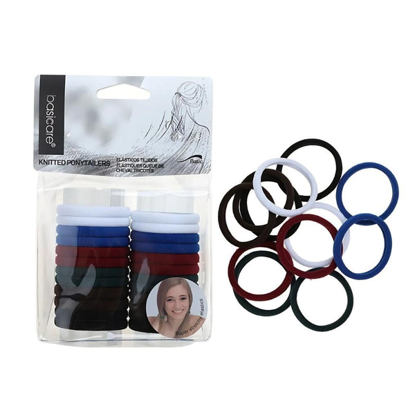 Hair Ties Ponytail Holders Stretchy Knitted Design Besikur 24 Pieces
