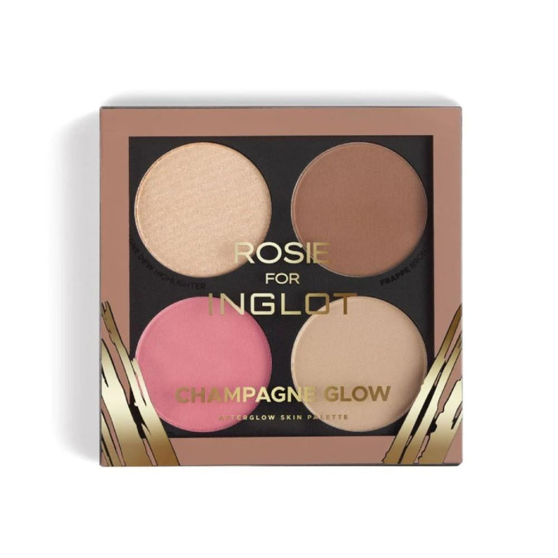 Inglot Rosie Champagne Glow Blush Palette with Vitamin E, 4 Shimmer Shades