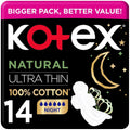 Ultra Natural Night Sanitary Pads Absorbent Feminine Care Kotex 14 Pcs