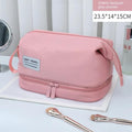 Salon System Travel Cosmetic Bag - Water-Resistant Nylon - Dual-Zipper Design
