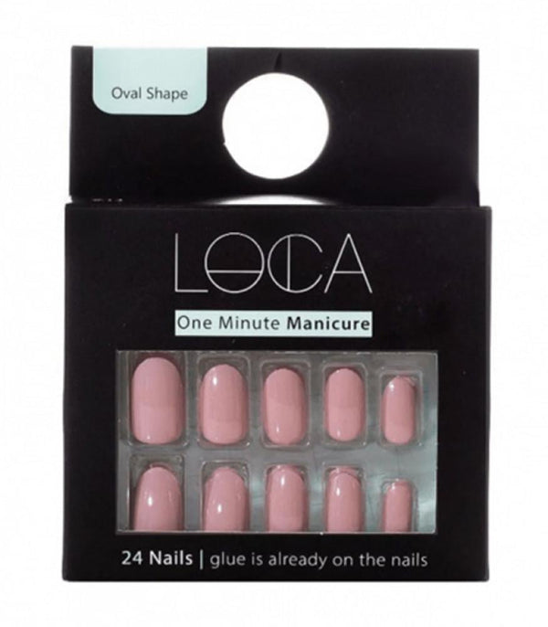 Press On Nails Pink Nude Oval Shape Natural Aesthetic LOCA 24 Pieces