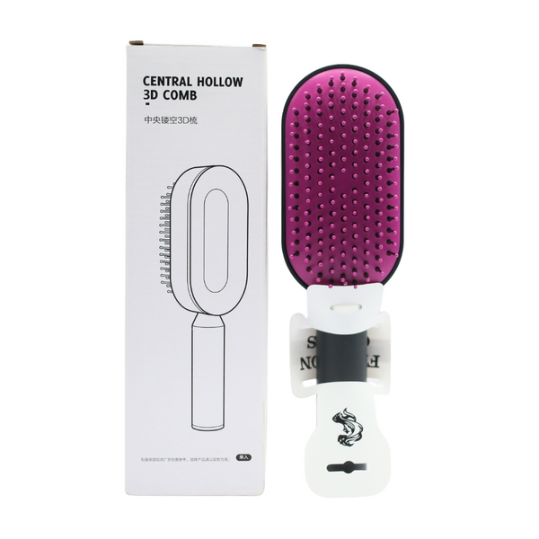 Aether Self-Cleaning Hairbrush N-27-2 Flexible Bristles for Detangling