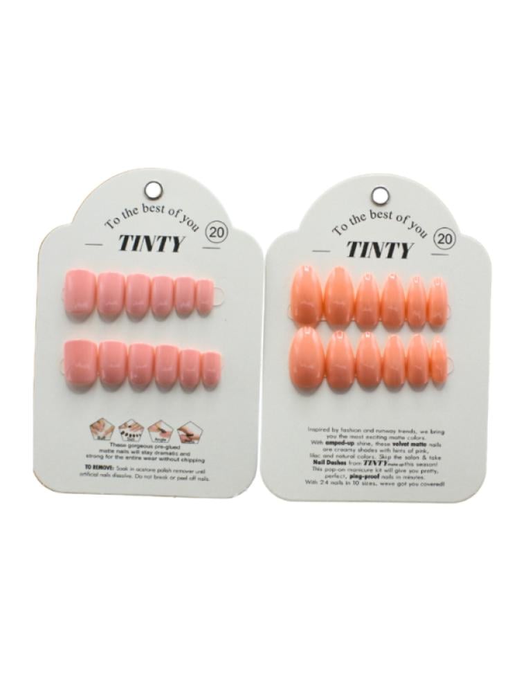 Press-On Artificial Nails Adhesive Convenience No.20 Tinty 24 Pieces