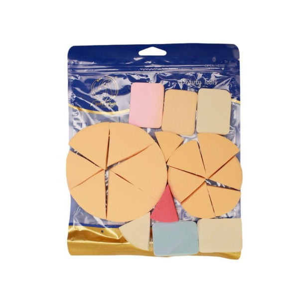 Soft Velvet Makeup Sponge Set, 20 Pieces Assorted Shapes