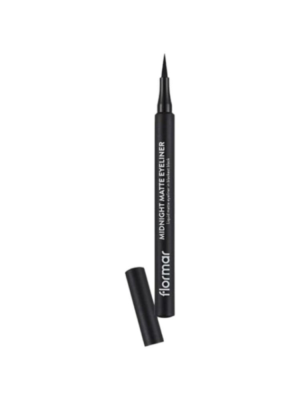Best Black Liquid Eyeliner Midnight Matte Precise Tip Flormar 1.2ml