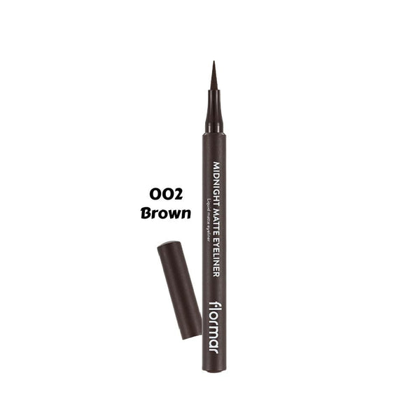 Flormar Matte Liquid Eyeliner, 002 Brown, Long-Lasting, Quick-Drying