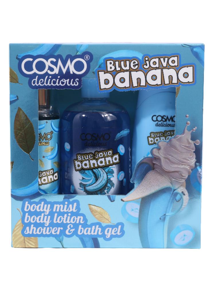 Cosmo Blue Java Banana Body Care Set - Fragrance Mist, Body Lotion, Shower Gel