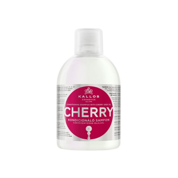 Kallos Cherry Seed Oil Shampoo - Strengthening Hair Cleanser, 1000ml