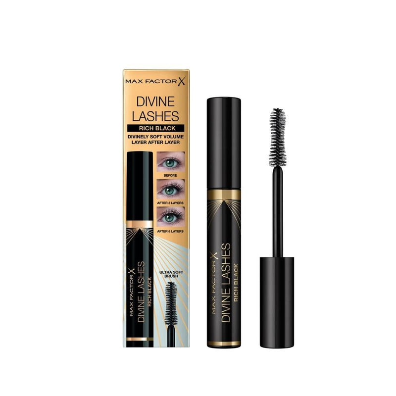 Max Factor Divine Lashes Mascara, Rich Black, Smudge-Proof, Flake-Free