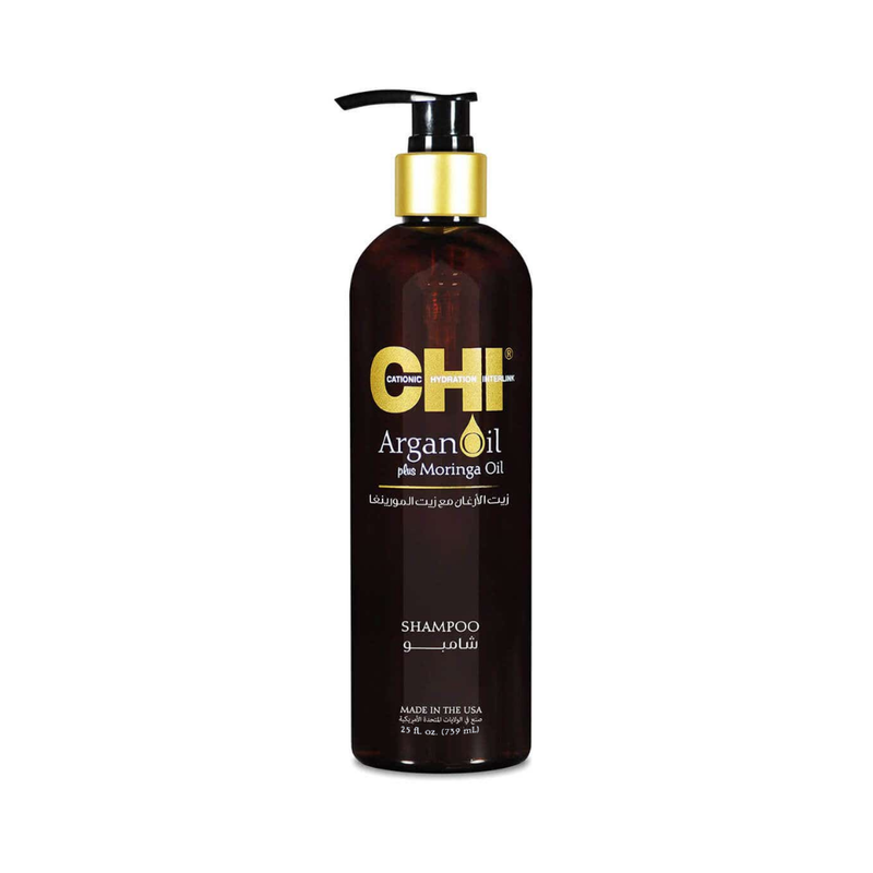 Chi Argan & Moringa Oil Moisturizing Shampoo for Dry, Damaged Hair 739ml