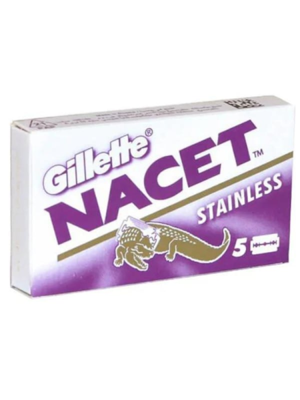 Gillette Nacet Stainless Steel Double Edge Razor Blades - 5 Count