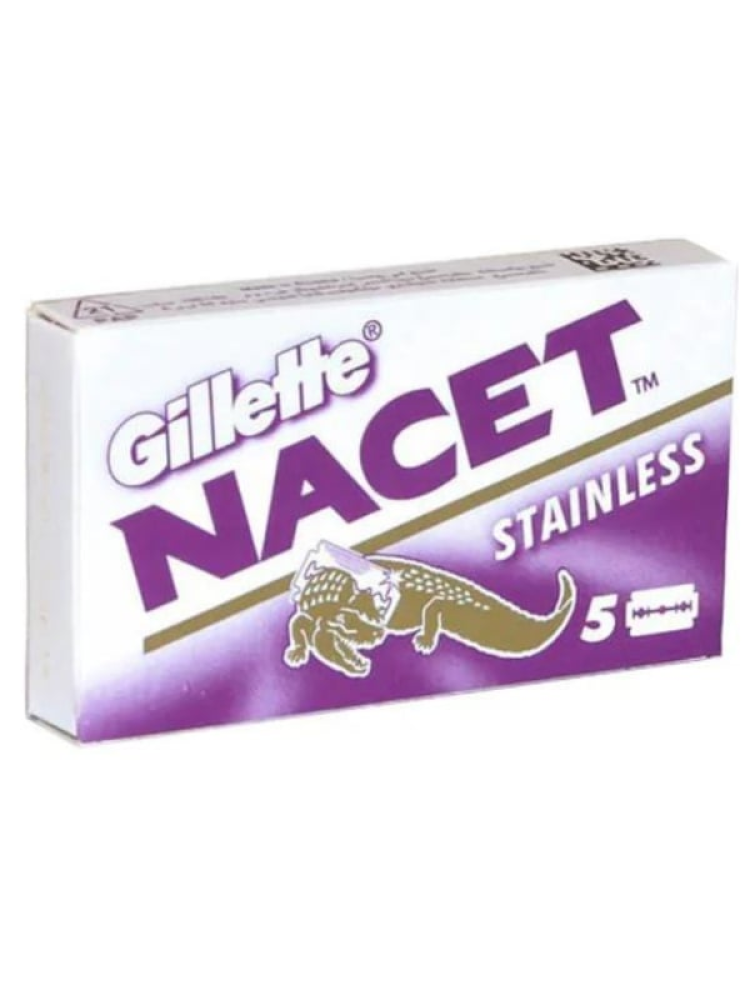 Gillette Nacet Stainless Steel Double Edge Razor Blades - 5 Count