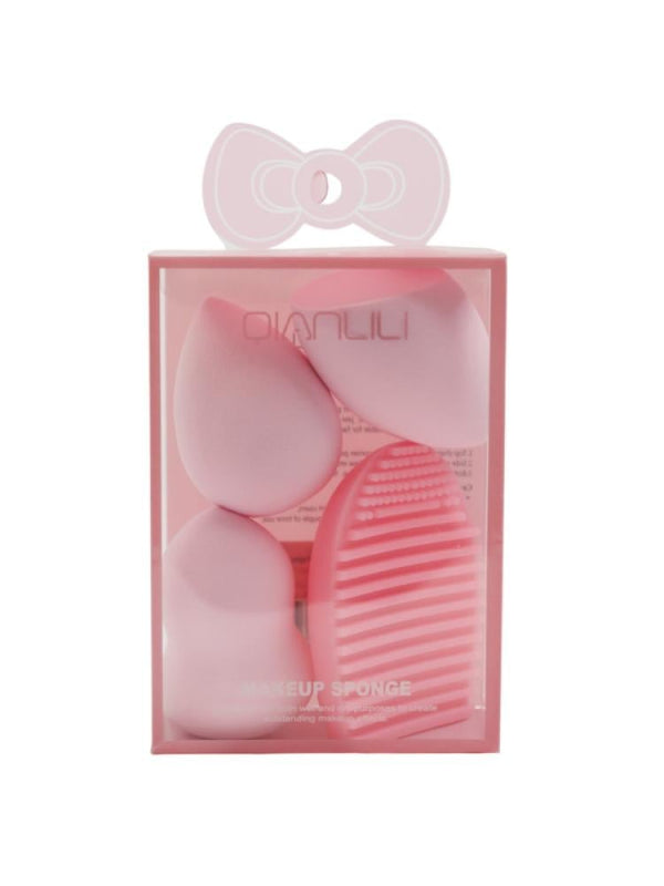 Makeup Brush and Sponge Set Droplet Sponges Cleaning Brush Salon System 4-Piece