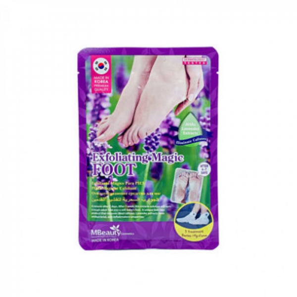 M Beauty Exfoliating Foot Socks with Lavender, Green Tea, Olive & Rose 40g