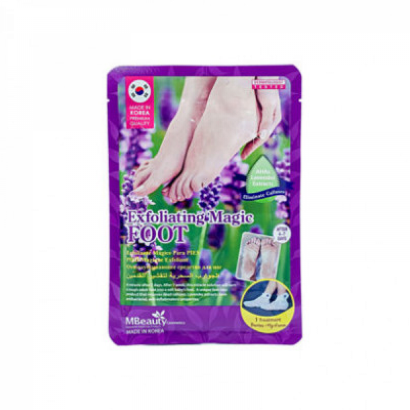 M Beauty Exfoliating Foot Socks with Lavender, Green Tea, Olive & Rose 40g
