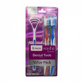 Norsina Medium Toothbrush Set with Tongue Cleaner 5 Count