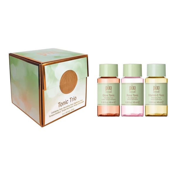 Pixi Glow Tonic Trio Exfoliating Toner with Acacia Collagen & Peptides, 3 x 40ml