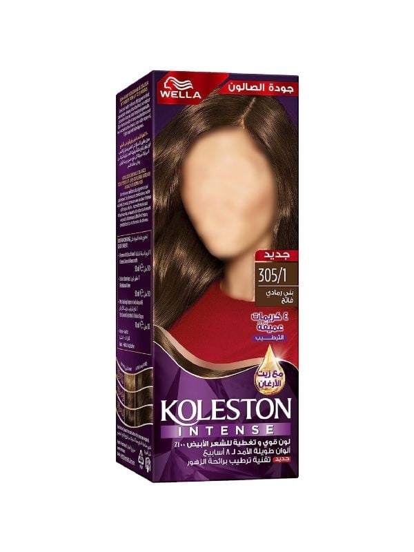 Permanent Hair Dye Light Ash Brown 305/1 Wella Koleston 60ml