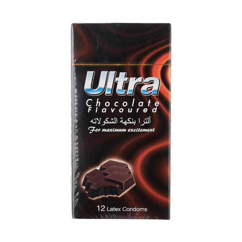 Ultra Dotted Condoms, Chocolate Flavored, 12 Count