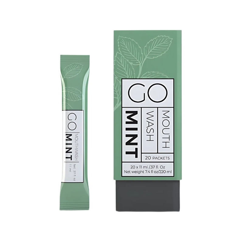 Mouthwash for Bad Breath Alcohol-Free Green Mint Single-Use Packets 20 x 11ml