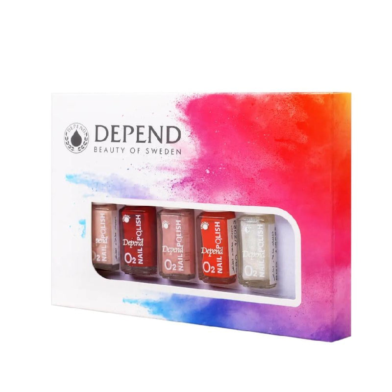 Depend Nail Polish Set 5-Piece Hybrid Formula Gel-Like Finish