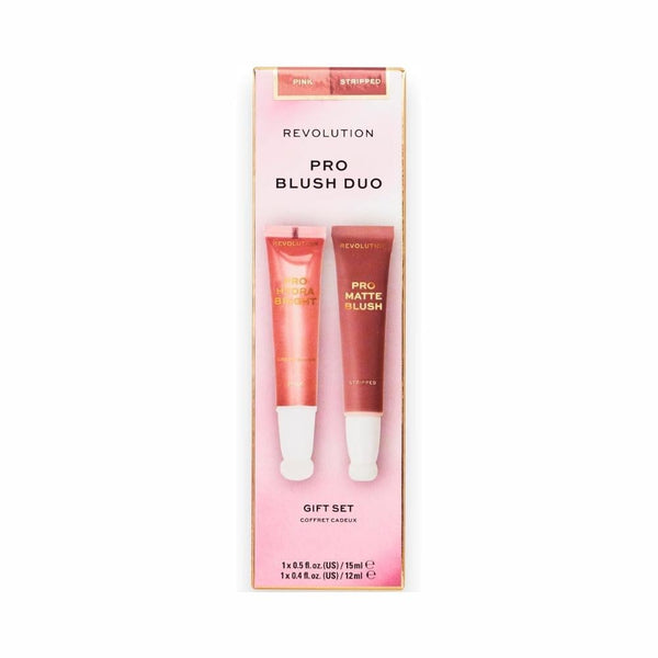 Revolution Pro Blush Duo Pink Cream Shimmer Matte Formula