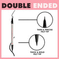 Kara Duo Dual-Ended Liquid Eyeliner Pencil Waterproof Black