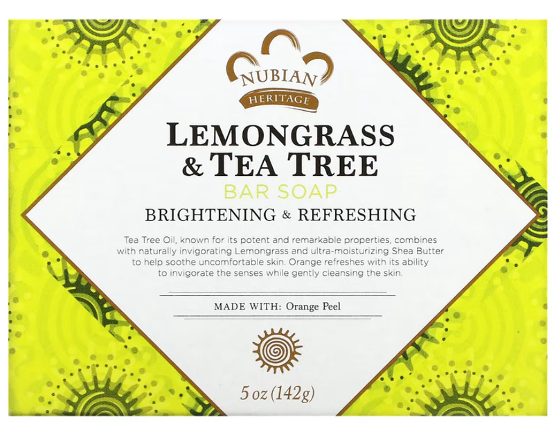Lemon Grass Tea Tree Soap Bar Refreshing Cleansing Nubian Heritage 142g