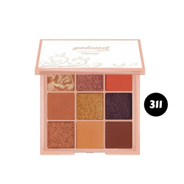 Yolande Beauty 9-Color Eyeshadow Palette No. 311, Matte and Shimmer, 18g