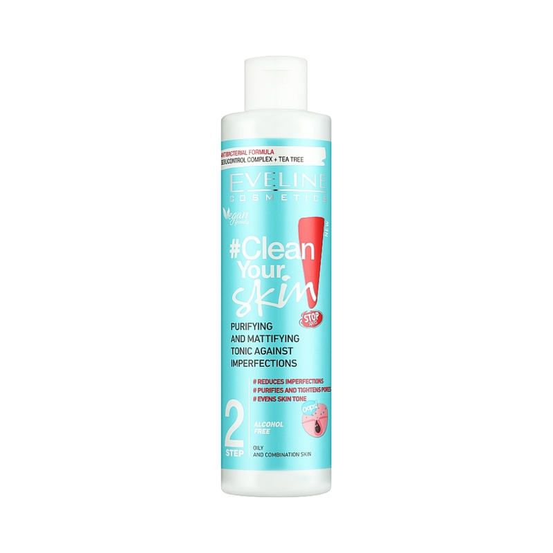 Face Toner For Oily Skin Purifying Shine Reducing Eveline 225ml
