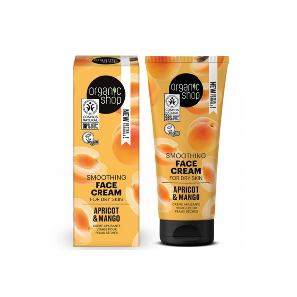 Organic Shop Apricot & Mango Smoothing Face Cream for Dry Skin, 50ml