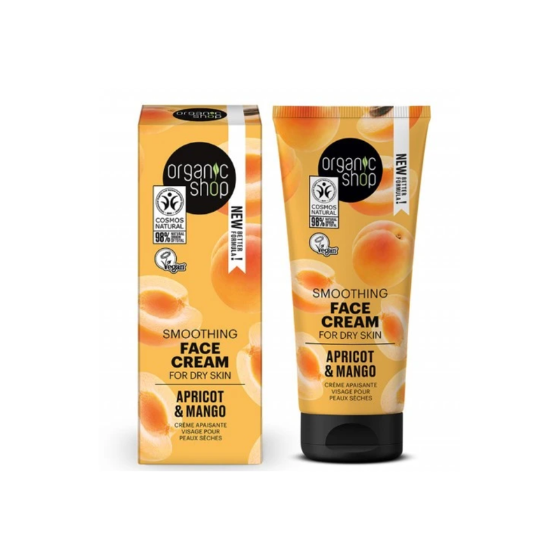 Organic Shop Apricot & Mango Smoothing Face Cream for Dry Skin, 50ml