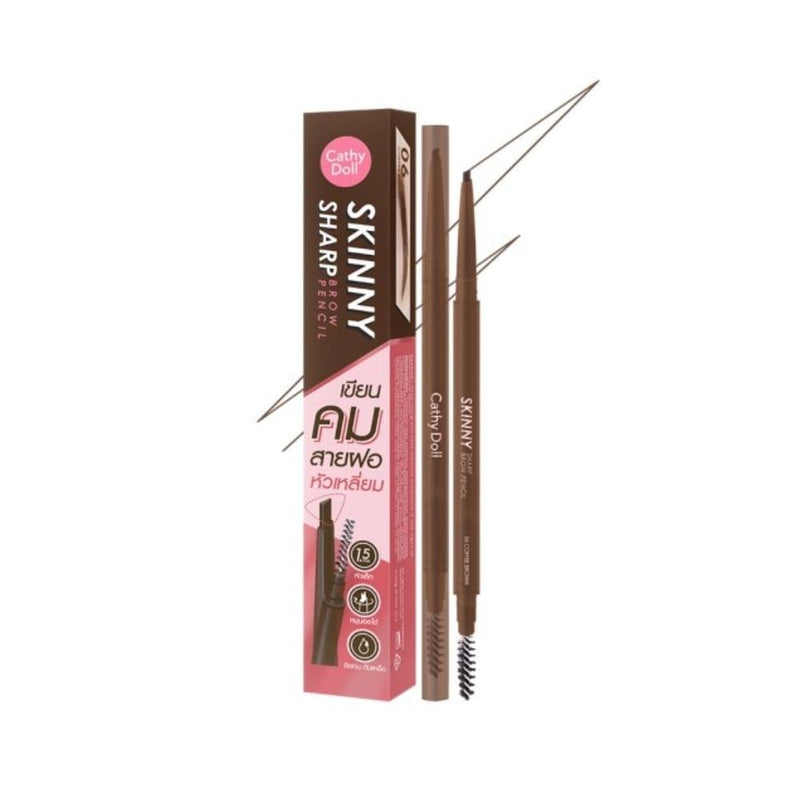 Skinny Sharp Eyebrow Pencil Waterproof Precision Coffee Brown Cathy Doll 0.05g