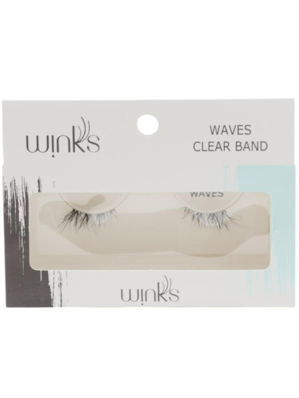 Winks Eyelashes Model 47 WAVES, Clear Band, Natural Look