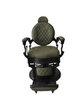 Salon System BX-2963 Barber Chair - Olive Green with Black Iron Base