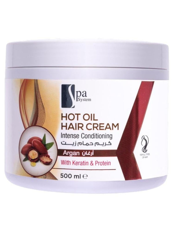 Buy Hair Cream Online Argan Hot Oil Hair Cream with Keratin & Protein Spa System 500ml