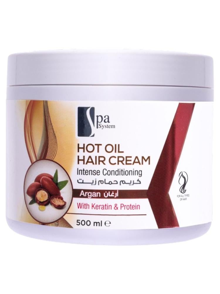 Buy Hair Cream Online Argan Hot Oil Hair Cream with Keratin & Protein Spa System 500ml