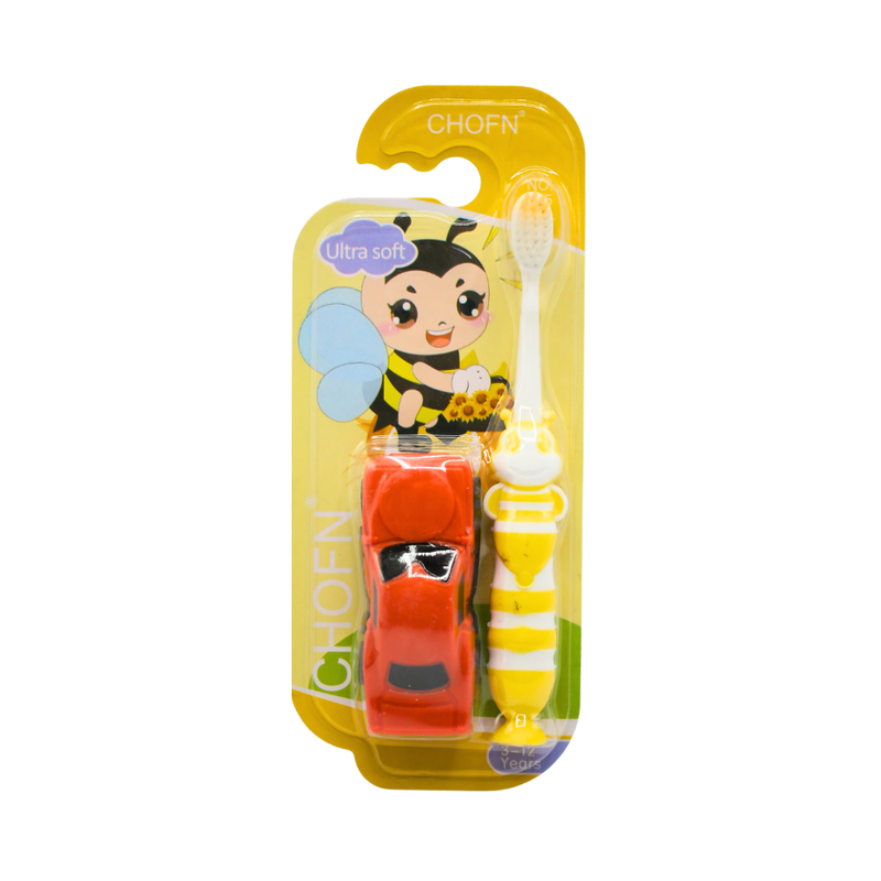 Children's Toothbrush Toy Handle Ages 3-12 Gentle Cleaning Tchofen