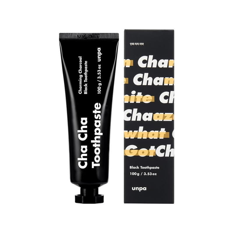 Unpa Cha Cha Charcoal Toothpaste, Fluoride-Free Whitening, 100g