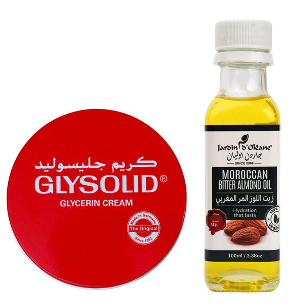 Glysolid Cream & Moroccan Bitter Almond Oil Set - 100ml + 175ml