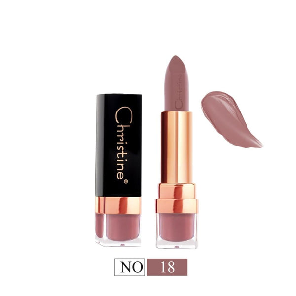 Christine Matte Lipstick, Berry 3, No. 18, Vitamin E, Shea Butter