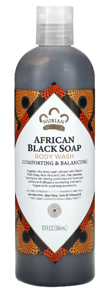 African Black Soap Body Wash Hydrating Cleansing Nubian Heritage 384ml