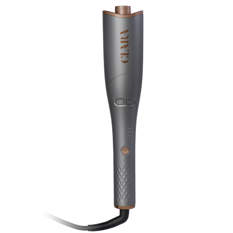 Auto Rotating Ceramic Hair Curler Beach Waves Styling Device Clara Grey
