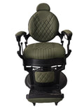 Salon System BX-2963 Barber Chair - Olive Green with Black Iron Base