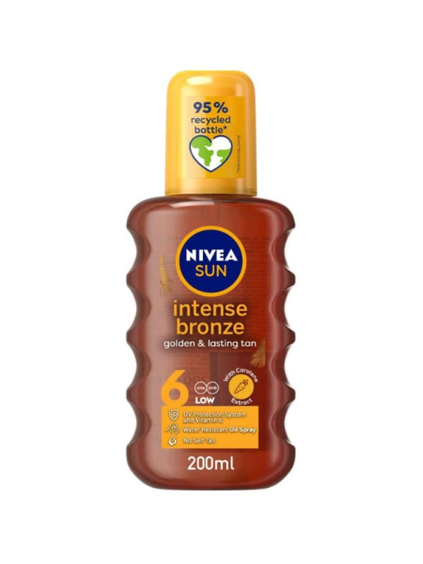 Nivea Sun Tanning Oil Spray SPF 6 - Moisturizing & Bronzing - 200ml