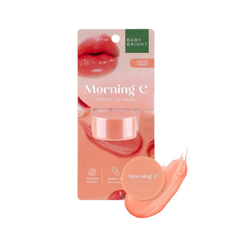 Lip Sleeping Mask Morning C Peach Brightening Hydration Baby Bright 3.8g
